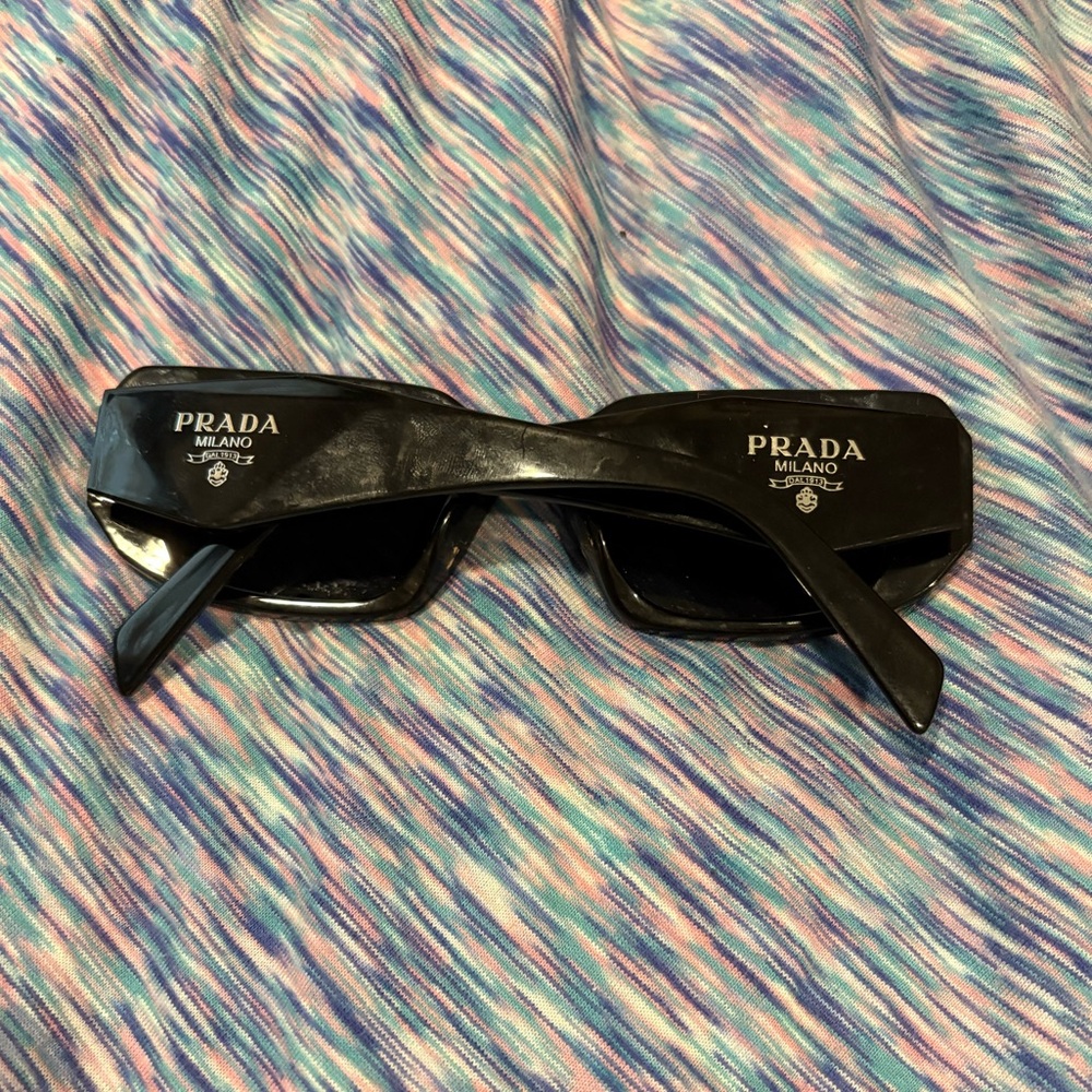 Prada Glossy Black Geometric Sunglasses - Picture 2 of 2
